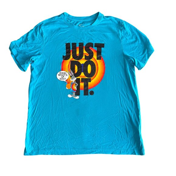 Nike Just Do It Bugs Bunny Tee Shirt L Blue Dri-Fit - Picture 1 of 4